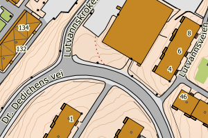 Kartbilde fra WMS-tjeneste av avviket