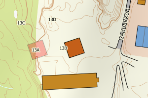 Kartbilde fra WMS-tjeneste av avviket