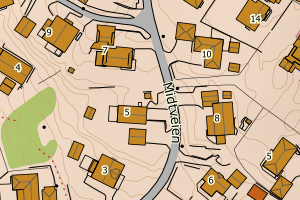 Kartbilde fra WMS-tjeneste av avviket