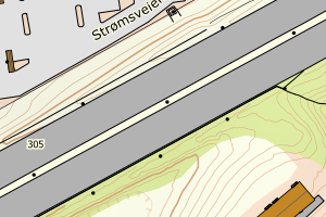 Kartbilde fra WMS-tjeneste av avviket