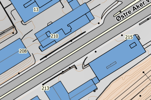 Kartbilde fra WMS-tjeneste av avviket