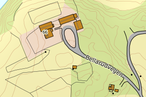Kartbilde fra WMS-tjeneste av avviket