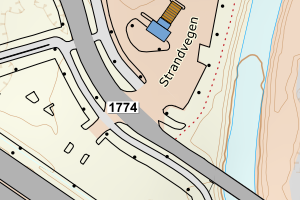 Kartbilde fra WMS-tjeneste av avviket