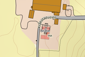 Kartbilde fra WMS-tjeneste av avviket