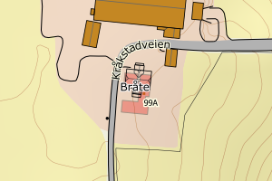 Kartbilde fra WMS-tjeneste av avviket