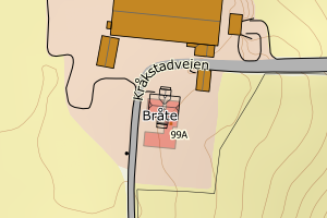 Kartbilde fra WMS-tjeneste av avviket