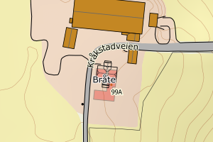 Kartbilde fra WMS-tjeneste av avviket