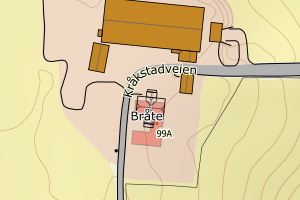 Kartbilde fra WMS-tjeneste av avviket