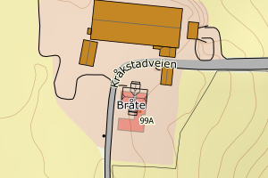 Kartbilde fra WMS-tjeneste av avviket