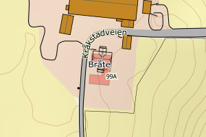 Kartbilde fra WMS-tjeneste av avviket