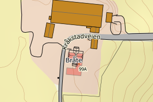 Kartbilde fra WMS-tjeneste av avviket