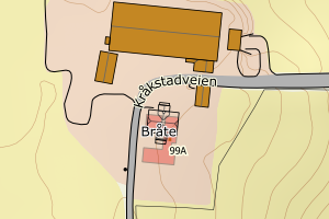 Kartbilde fra WMS-tjeneste av avviket