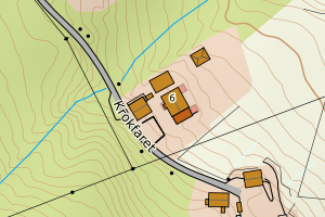 Kartbilde fra WMS-tjeneste av avviket