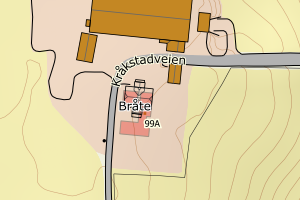 Kartbilde fra WMS-tjeneste av avviket