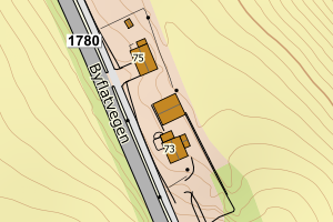 Kartbilde fra WMS-tjeneste av avviket