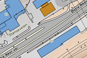 Kartbilde fra WMS-tjeneste av avviket