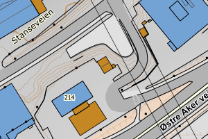 Kartbilde fra WMS-tjeneste av avviket