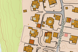 Kartbilde fra WMS-tjeneste av avviket