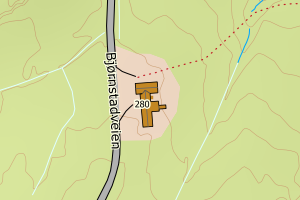 Kartbilde fra WMS-tjeneste av avviket