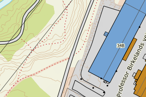 Kartbilde fra WMS-tjeneste av avviket