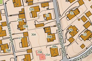 Kartbilde fra WMS-tjeneste av avviket