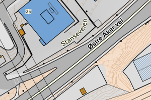Kartbilde fra WMS-tjeneste av avviket