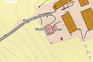 Kartbilde fra WMS-tjeneste av avviket