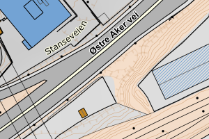 Kartbilde fra WMS-tjeneste av avviket