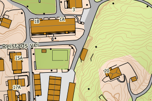 Kartbilde fra WMS-tjeneste av avviket