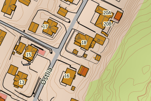 Kartbilde fra WMS-tjeneste av avviket