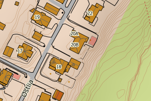 Kartbilde fra WMS-tjeneste av avviket