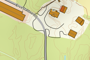 Kartbilde fra WMS-tjeneste av avviket