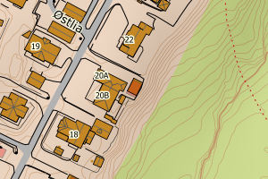 Kartbilde fra WMS-tjeneste av avviket