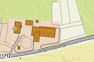 Kartbilde fra WMS-tjeneste av avviket