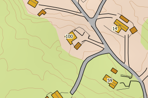 Kartbilde fra WMS-tjeneste av avviket