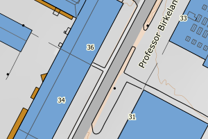 Kartbilde fra WMS-tjeneste av avviket