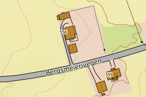 Kartbilde fra WMS-tjeneste av avviket