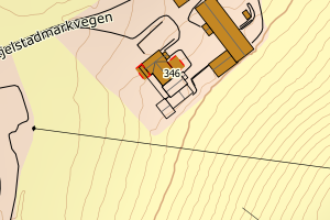 Kartbilde fra WMS-tjeneste av avviket