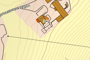 Kartbilde fra WMS-tjeneste av avviket