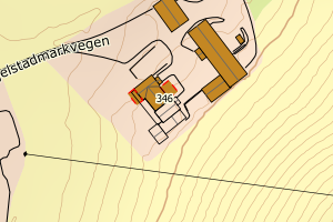 Kartbilde fra WMS-tjeneste av avviket