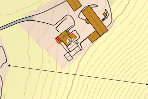 Kartbilde fra WMS-tjeneste av avviket
