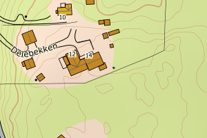 Kartbilde fra WMS-tjeneste av avviket