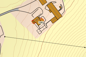 Kartbilde fra WMS-tjeneste av avviket