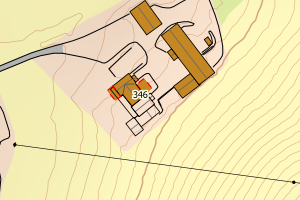 Kartbilde fra WMS-tjeneste av avviket