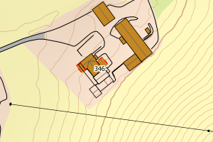 Kartbilde fra WMS-tjeneste av avviket