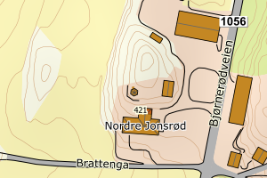 Kartbilde fra WMS-tjeneste av avviket