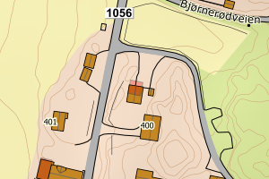 Kartbilde fra WMS-tjeneste av avviket