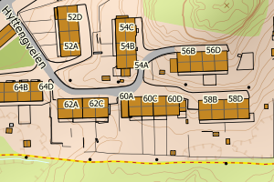 Kartbilde fra WMS-tjeneste av avviket