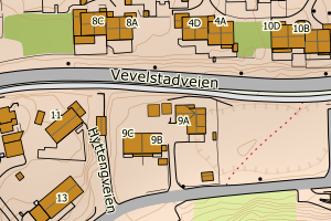 Kartbilde fra WMS-tjeneste av avviket