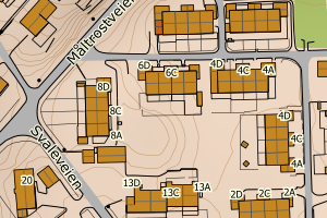 Kartbilde fra WMS-tjeneste av avviket